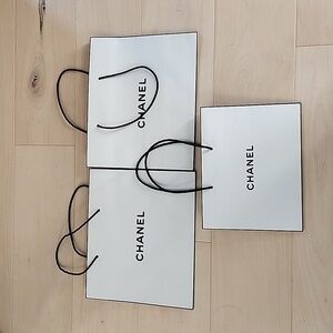 3 Chanel White Empty Paper Gift Shopping Designer Fashion